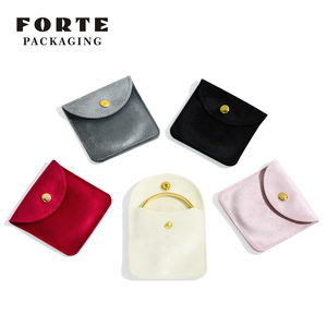 FORTE Custom Microfiber Flannelette Ring <b>Box</b> <b>Earrings</b> Bracelet Necklace Jewelry <b>Gift</b> Bag Velvet Material - Product Image 2