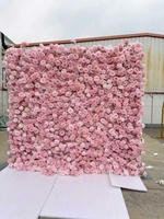 Dinding Bunga Mawar Penuh Warna Merah Muda ML Blush Pink, Latar Belakang Foto Pernikahan, Latar Belakang Bunga Sutra