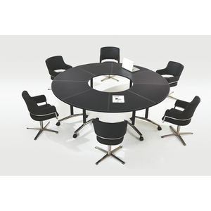 Gấp cong <span class=keywords><strong>S</strong></span> hình dạng văn phòng đào tạo cuộc họp hội nghị phòng Bảng lật đầu di động có thể gập lại di chuyển bằng gỗ nghiên cứu bàn Bàn - Product Image 4