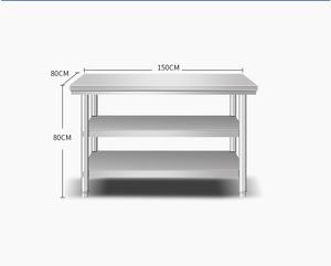 Economical 304 <b>Stainless</b> <b>Steel</b> Three-Tie <b>Work</b> <b>Table</b> With Round Legs Kitchen Equipment for Hotels & Restaurants Use - Product Image 5