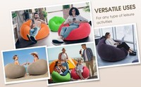 Canapé gonflable en forme de pouf avec logo personnalisé, en PVC résistant, design moderne, pliable, chaise d'extérieur pour adultes