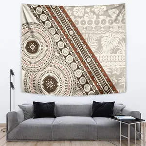 Minimalista Home Deco Bula Fiji arazzo Fijian Masi Tapa panno Vintage Vibes arte da parete decorazione per la casa arazzo personalizzato appeso alla parete