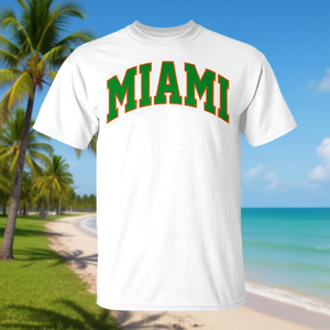 T-shirt Miami Vintage Classic Orange Green Fl - Product Image 3