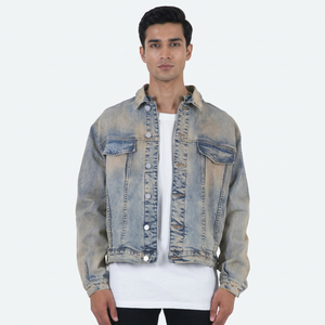 Best High Quality Wholesale Factorye Rate <b>Denim</b> <b>Jacket</b> <b>Custom</b> Printing Mens Jeans <b>Jackets</b> Made in Pakistan Menufactrer - Product Image 1