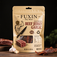 Kemasan Pouch Stand Up Transparan Laminasi BOPP CPP dengan Resleting untuk Daging Sapi Kering, Kemasan Display yang Dapat Disesuaikan