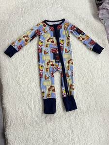 Детский комбинезон унисекс из бамбука с термотрансферной печатью, с длинным рукавом, на двусторонней молнии, для младенцев и малышей, осенний, OEM - Product Image 3