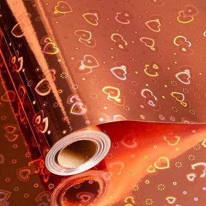 Original Orange Heart Laser Metallic Holographic Iridescent Butterfly Gift <b>Wrapping</b> <b>Paper</b> for Birthday Gift Packaging - Product Image 1