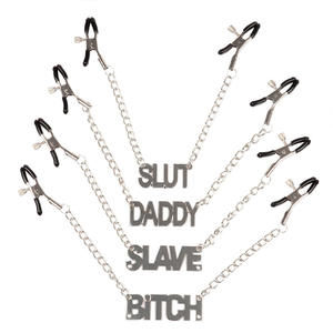 いちゃつく大人の製品Slave Daddy Letter Clip Stimulator Breast Pussy Vagina <span class=keywords><strong>Sex</strong></span> Toy Metal Chain Nipple Clamps - Product Image 2