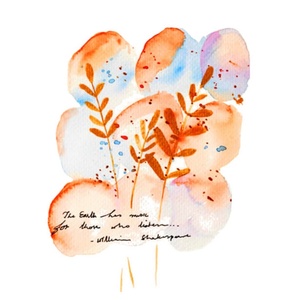 Décoration murale en papier d'art « Earth Has Music » avec impression botanique naturelle pour intérieurs artistiques et réfléchissants - Product Image 1