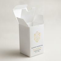 Boîte en carton texturé de qualité supérieure avec fond auto-verrouillant, finition mate et gaufrage, pour emballage cosmétique (tonique à l'eau de riz)