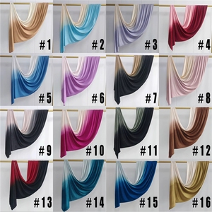 Hijab en jersey ombré, écharpe, châle, couverture de luxe, teinture <span class=keywords><strong>d</strong></span>égradée deux couleurs, femme musulmane, coton premium 2025 - Product Image 5