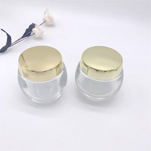 Pot en verre cosmétique rond de 50 ml et 100 ml, transparent, pour crème, soin de la peau, gommage corporel, avec couvercle doré - Product Image 2