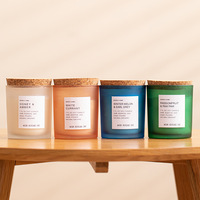Bougies parfumées artisanales en gros de Chine, en verre, parfum miel et ambre, en cire de soja, pour la décoration intérieure, articles cadeaux parfumés, vente transfrontalière