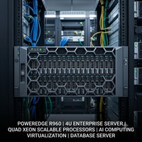 Serveur d'entreprise Dell PowerEdge R960 4U, processeur Xeon Scalable Quad, calcul IA, virtualisation, serveur de base de données