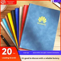 Cuaderno A5 grueso con logotipo personalizado, bloc de notas para reuniones de negocios, cuero PU tipo piel de oveja, encuadernado con hilo, 100 hojas, artículos de papelería para regalo.