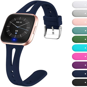Correa de reloj de silicona delgada compacta y portátil para <span class=keywords><strong>Fitbit</strong></span> <span class=keywords><strong>Versa2</strong></span> con cuello en V correa de repuesto deportiva de cintura delgada para Versa Lite - Product Image 5
