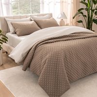 Ensemble de couvre-lit léger pour la décoration de lit - Alternative au couette, couvre-lit matelassé toutes saisons, taille Twin/Twin XL, marron
