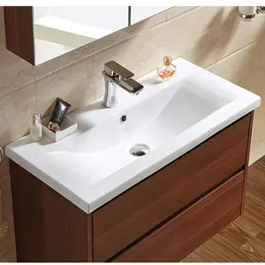 Comptoir intégral de salle de bain, évier de lavabo rectangulaire en céramique de différentes tailles pour armoire vanité évier de salle de bain