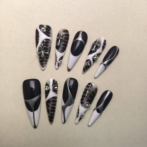Faux ongles longs et pointus à presser, très populaires en Europe et en Amérique, produits de beauté, styles personnalisés disponibles - Product Image 3