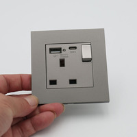 Prise murale BENDI C35 13A USB-A/Type-C IP22, panneau ignifuge pour PC industriel, contact en cuivre pur, 250V, Europe, hôpital