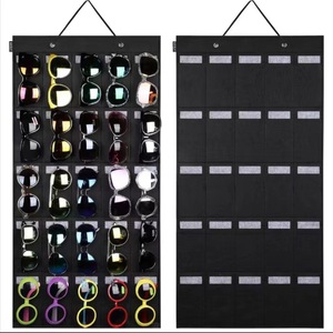 15 Slots Hanging Sunglasses Pocket Felt Wall Display Eyeglasses Holder Bag Eyewear Felt Hanging Storage Organizer