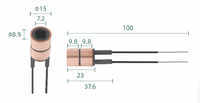 Support de balais de charbon pour anneau collecteur (dimensions : 15*7.2*8.9 / 100*9.8*23*37.6x 2 anneaux), pour assemblages de collecteurs à anneau collecteur.