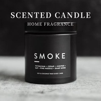 Bougie parfumée en cire de soja dans un récipient en forme de pilier noir mat avec couvercle, écologique, longue durée de combustion, pour la fragrance et la décoration de la maison
