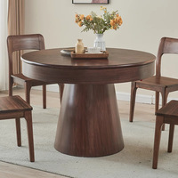 Table à manger extensible télescopique rotative en bois massif, style chinois moderne, multifonctionnelle pour restaurant et petit appartement