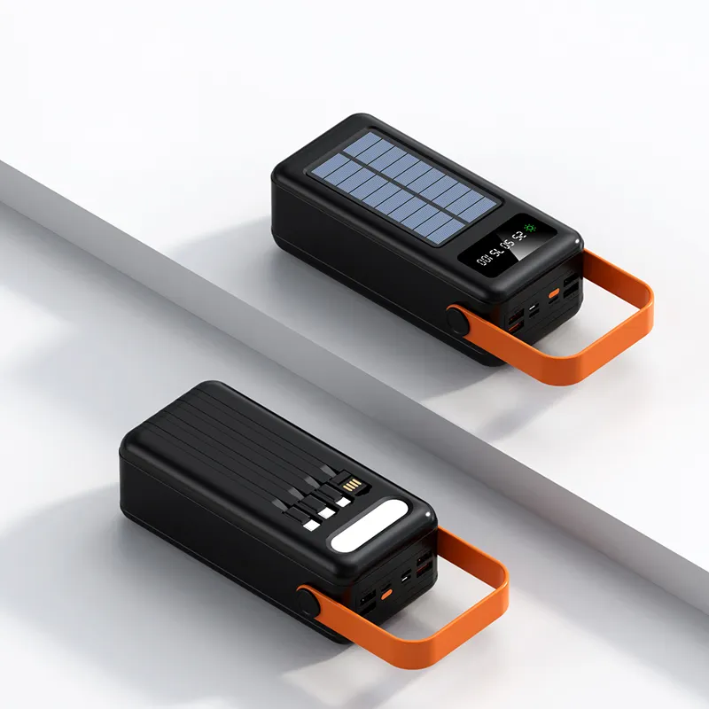Charger portabel 30000mAh Solar Power Bank ponsel Dual USB A Grade Solar Powerbank pengisian cepat Solar Power Bank 50000mAh