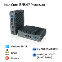 Mini-ordinateur industriel au prix d'usine, Intel, Win7/10, Linux, double réseau, sans ventilateur, mini PC industriel, WiFi/4G avec sortie VGA+