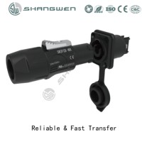 3-Poliger Weiblicher Stecker & Männliche Buchse IP65 Wasserdichter Powercon-Stecker, 20A 250V Outdoor-Steckverbinder, Verriegelung, UL94-V0 PA6 Gehäuse, Verkupferte Legierung