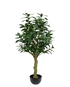 Plante Banyan artificielle en plastique de 135cm, Simulation de toucher réel, arbre Ficus bonsaï avec Pot en plastique pour la décoration