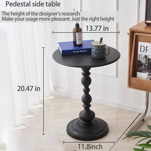 Vorriop Modern Metal <strong>Pedestal</strong> Side <strong>Table</strong> <strong>Small</strong> Coffee <strong>Table</strong> with Adjustable Height for Living Room Bed and Chair Headboard - Product Image 2