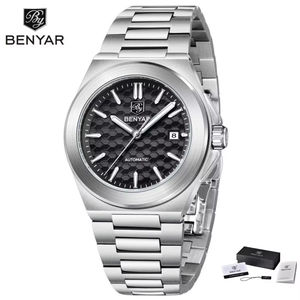 Benyar BY-5219M Waterproof Stainless Steel <b>Wrist</b> <b>Watch</b> Fashion Man Automatic Mechanical Wristwatch for <b>Men</b> Montre Reloj with Box - Product Image 3