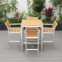 Ensemble de Table en bois, meubles de Bar d'extérieur, Table et chaise de comptoir, pour Restaurant, Patio, jardin