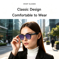 Lunettes de soleil intelligentes Bluetooth avec caméra, verres polarisés UV400, audio IA, appels mains libres pour hommes et femmes, idéales pour les voyages en extérieur