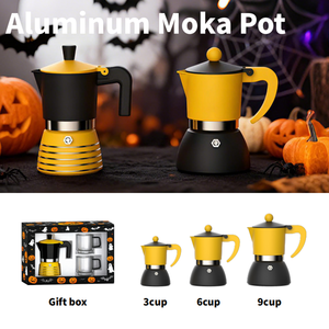 Juego de Cafetera <span class=keywords><strong>Moka</strong></span> de Aluminio con Taza de Vidrio de Borosilicato, Kit de Regalo de Café para el Hogar, Viajes, Campamento, Día de Halloween - Product Image 2