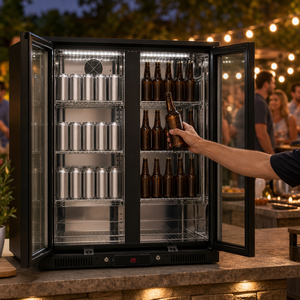 Nevera Exterior para Barbacoa, Nevera para Bebidas con Puerta de Vidrio de 208L para Patio, Jardín, Cerveza y Entretenimiento, Nevera de Bar para Patio Trasero - Product Image 1