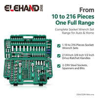 Elehand – Kit d'outils de réparation automobile en acier CRV, 216 pièces, avec clé à cliquet et clés à molette, pour garage et atelier