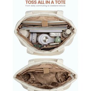 Nouvel Arrivage Sac Fourre-tout Matelassé Imperméable en Nylon Couleur Unie avec Fermeture Éclair pour Femme, Sacoche de Travail et Porte-documents pour Ordinateur Portable - Product Image 4