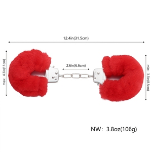 Accessoires de bondage SM en métal, menottes épaisses en fourrure pelucheuse imperméables pour couples, jeux coquins et entraînement, jouets pour adultes - Product Image 2