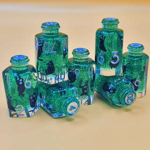 Botella de Poción de Resina con Forma de Gato para D&D, Dados de Juego de Rol TRPG, Dados de Veinte Caras con Esquinas Redondeadas para Juegos de Mesa COC - Product Image 3