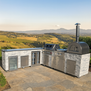 Kamado & mutfak seti ile hava koşullarına dayanıklı komple dışında işlenmiş taş bahçe/veranda Pizza fırını dışında mutfak barbekü ızgara seti - Product Image 3