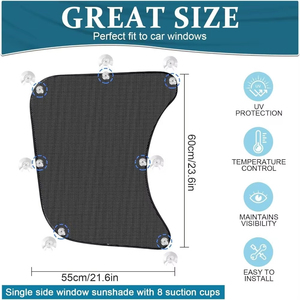 Heat Reduction Side <b>Window</b> Sun <b>Shade</b> UV Protection Universal Semi-Truck <b>Window</b> Covers Protection with Suction Cup - Product Image 6