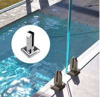 Solution de projet extérieur : Balustrades en verre pour piscine, pince à verre de qualité supérieure en acier inoxydable 304 avec base carrée à tige.