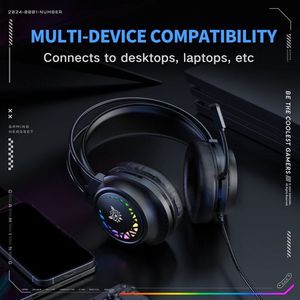 ONIKUMA X92 Gaming Headset <b>Wired</b> with <b>Microphone</b> Stereo LED Light USB and 3.5mm Plug Affordable Headset for Computer Laptop - Product Image 3