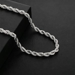 Hip-Hop-Stil Massiv Vergoldete 925 Silber 4mm 5mm Halskette für Männer und Frauen VVS Moissanit Iced Out Verschluss Gedrehte Seilkette - Product Image 4