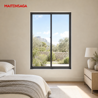 Fenêtre coulissante en aluminium insonorisée à double vitrage avec moustiquaire, taille personnalisée disponible pour appartement en ville