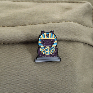 Estatua DE LA LIBERTAD Sphinx <span class=keywords><strong>Cat</strong></span> esmalte Pin tema egipcio Metal broche solapa insignia joyería regalo al por mayor - Product Image 3