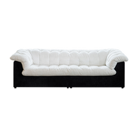 Canapé modulable 3 places Zayshine en velours chenille blanc de luxe, style rétro français, pour salon, appartement ou villa – Canapé de loisirs design